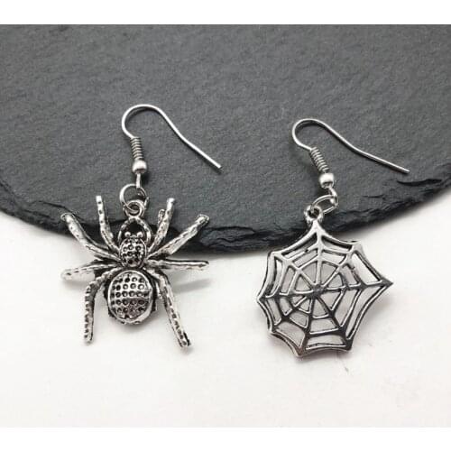 1pair Punk Style Korean Version Cute Halloween Spider Spider Web Earring Witch Lover Gift