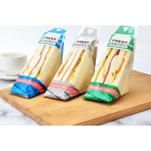 200pcs Plastic Sandwich Packaging Bags Easy to Tear Kitchen DIY Baking Food Bread Packing Pouch