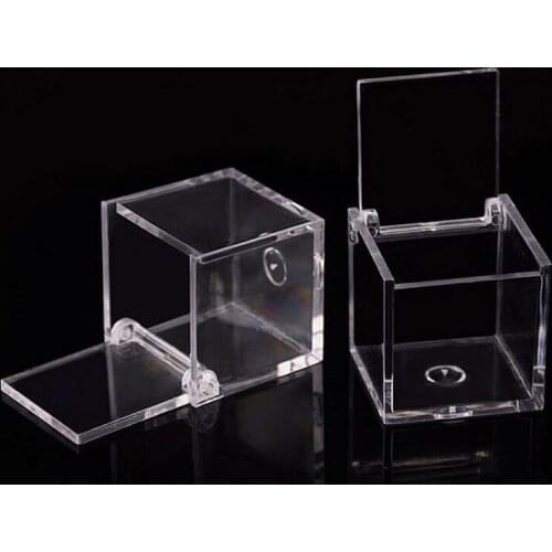 200pcs Food Grade Clear Plastic Square Box Candy Box Flip Transparent Gift Packing Case Wedding Favor Souvenirs ZA4625