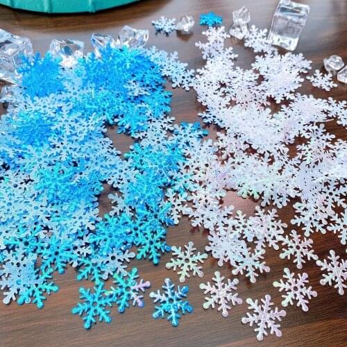 200pcs Christmas Fake Snowflake Decoration Wedding Party Throwing Confetti Diy Handmade Snowflake Christmas Decoration