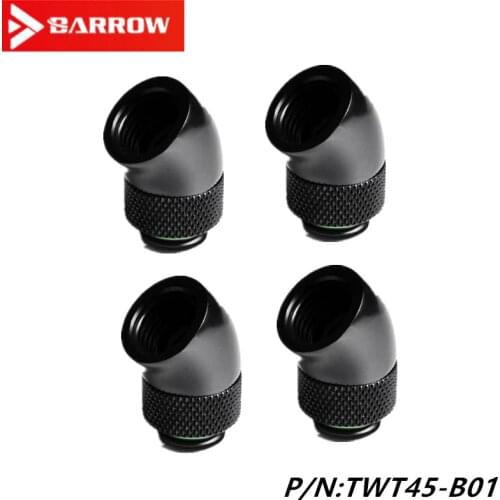 4PCS Barrow G1 / 4 "Black / Bright Silver / Gold / White 45 Degree Rotation Adapter Swivel Elbow TWT45-B01