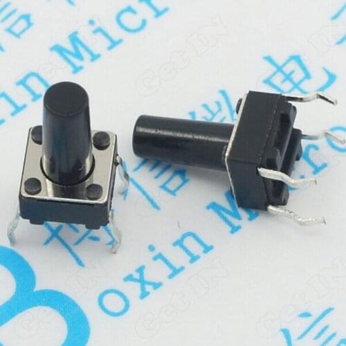 50pcs 6*6*9mm DIP Pins 4Pins Vertical Switches Keys 6X6X9 Switch Button