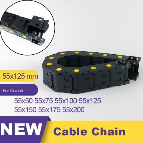 55*125 55x125 Transmission Cable Chain Drag Chain Nylon Plastic Towline Leaf Chain 55 Wire Carrier