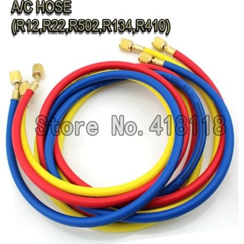 60" Refrigerant Charging Hose High-quality 3-color Charging Hoses AC Hose R410 R134a