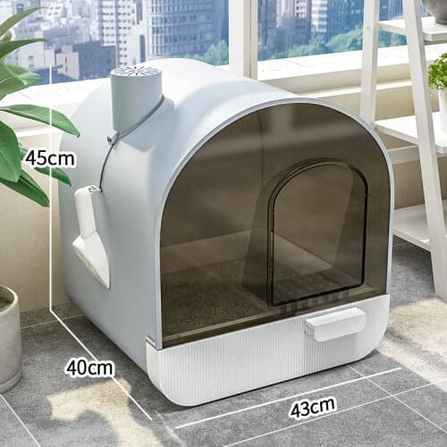 Large high cat litter box Fully enclosed training furniture enclosure house cat litter box arenero gato pet products BD50CB