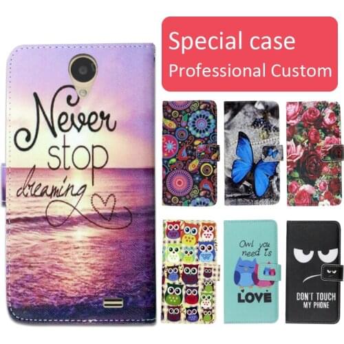 Fashion cartoon printed flip wallet leather case for DEXP Ixion ES1050 with Card Slot phone bag book case,free gift