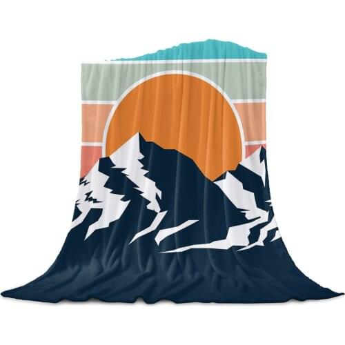 Peaks Snow Mountains Sunrise Coral Fleece Blanket Cover The Bed Flannel Sofa Blanket Small Blanket for Kids Home Textile