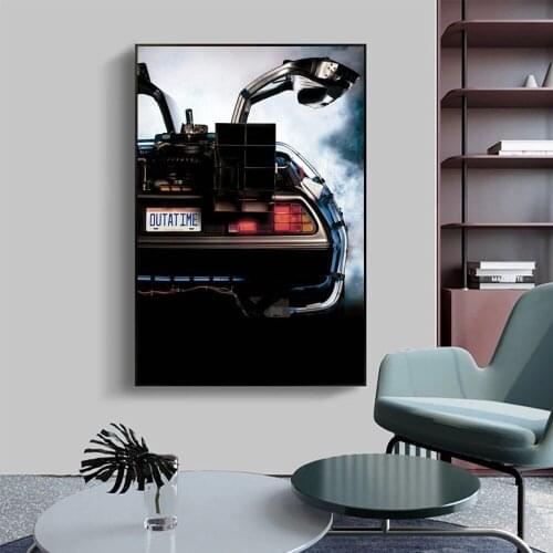 Classic movie back to the future time machine car wall art painting and print canvas modern home decoration poster gift