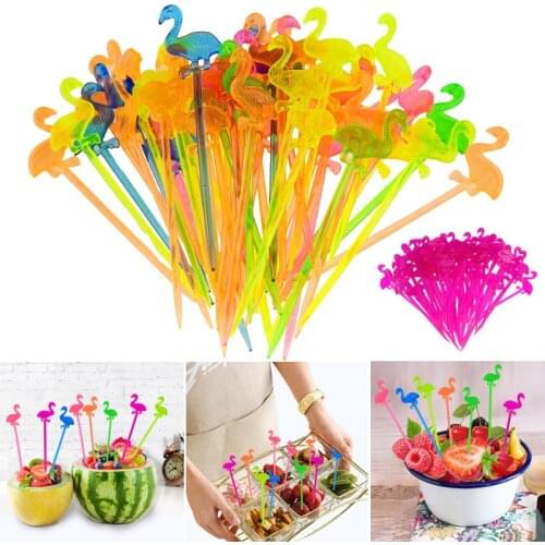 Hawaii Party Cocktail Drink Sticks Pineapple Flamingo Coffee/Wine/Drink Swizzle Sticks For Bar Summer Wedding Beverage Stirrers