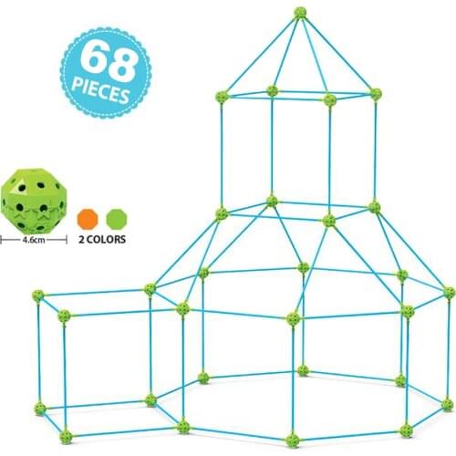 Kids Construction Fort Building Castles Tunnels Tents Kit DIY Play House Building Toys for Kids Gift Building Block