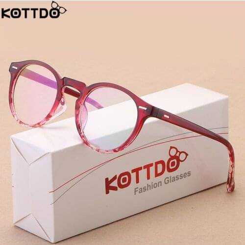KOTTDO retro vintage eye glasses round glasses women mypia glasses frame eyeglasses for men eyewear oculos