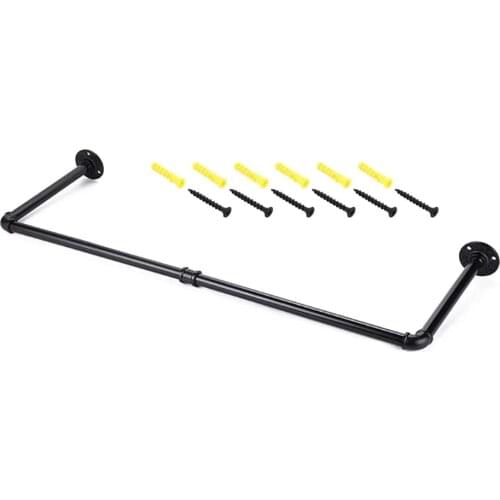 Bedroom Garment Home Multipurpose Wall Mounted Rustic Easy Install Industrial Pipe Clothes Rack Space Saving Hanging Shelf Iron