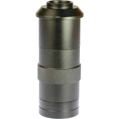 Monocular Lens 8X -130X Magnification Adjustable Zoom C-mount Lens Glass for Industry Microscope Camera Eyepiece Magnifier 40mm