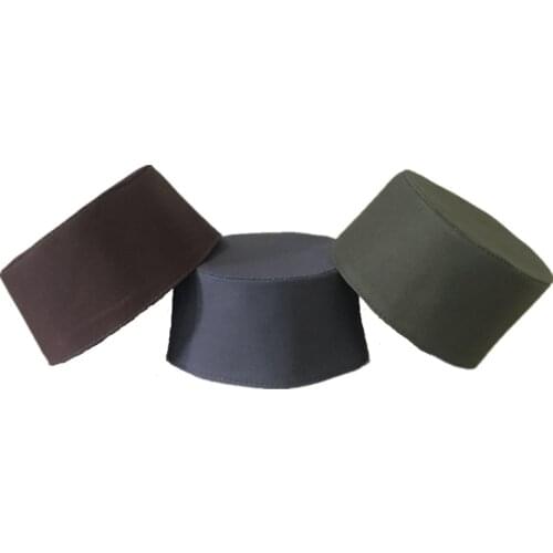 Muslim Men Hat Cap Autumn Winter Velvet Prayer Kufi Islam Bonnet Islamic Hijab Saudi Arabia Musulman Turban Headwraps Topi Gray