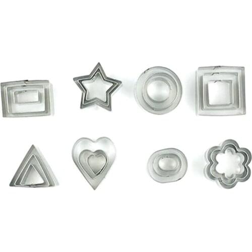 Mini Cookie Cutter Shapes Set - 24 Small Molds to Cut Out Pastry Dough, Pie Crust Fruit , Flower, Heart, Star, Geometric Shapes