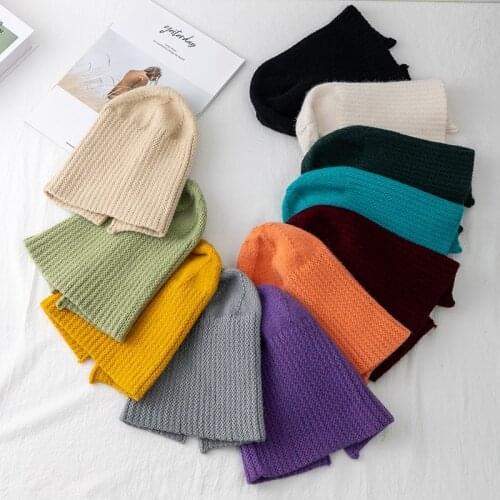New Women Short Sailor Style Autumn Winter Hat Stylish Soft Beanie Hats For Women Streetwear Warm Grils Knitted Cap