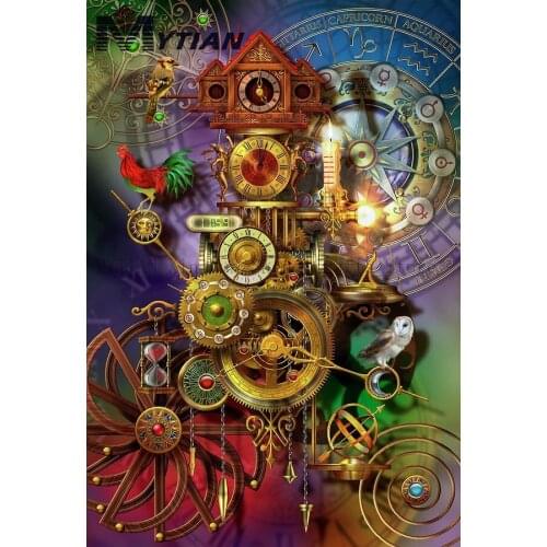 New Mechanical Clock Full Resin Mosaic Diamond Painting 5D DIY Cross Stitch Kit Handmade Craft Home Decor Diamond Embroidery