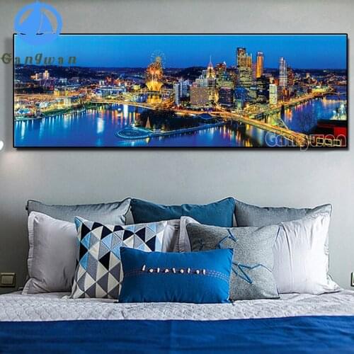 New York city nightscape full diamond painting Wall Picture diamond mosaic 5D square round drill diamond embroidery large size