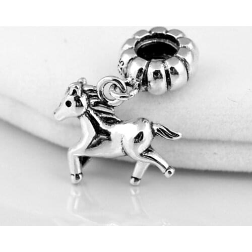 Original Vintage Cute Chinese Zodiac Spirit Horse Pendant Beads Fit 925 Sterling Silver Bead Charm Bracelet Diy Jewelry