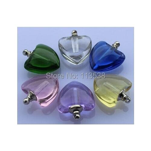 True Heart rice vial pendant resealable locket ash urn glass Perfume Vial Pendants Jewelry Pendant rice art pendant mixed color