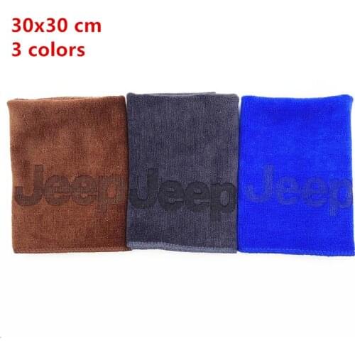 Microfiber Car logo towel Car wash clean towel For JEEP Grand Cherokee Commander Renegade Wrangler Compass Patriotcar style