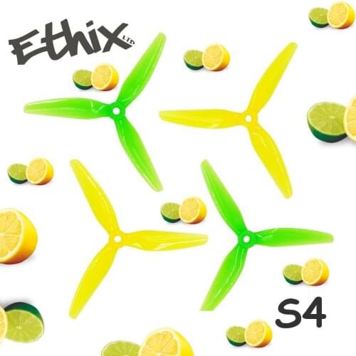 Wholesale Dropship 50Pairs HQPROP Ethix S4 Lemon Lime 5031 5X3.1X3 3-Blade PC Propeller Green+Yellow for FPV Racing 5inch Drones