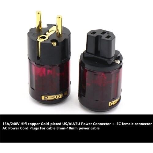 US/AU/EU Power Connector + IEC female connector AC Power Cord Plugs For cable 8mm-18mm power cable
