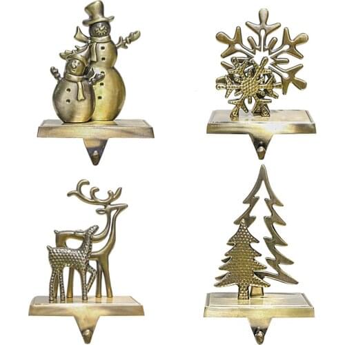 Christmas Decoration Crafts Metal Snowflake Snowman Christmas Tree Elk Ornaments Socks Hanging Miniatures Dropshipping