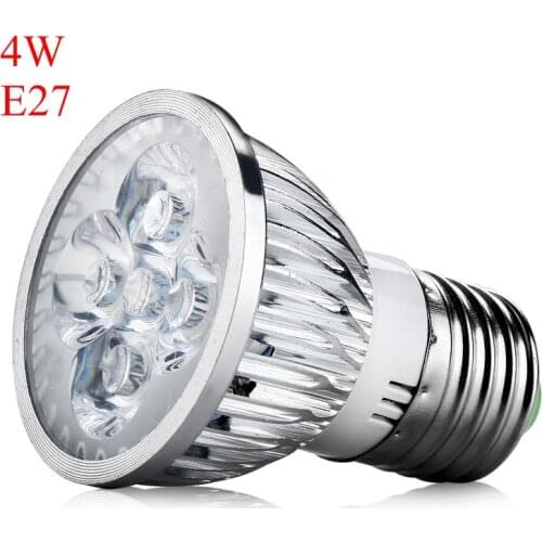 New 4W E27 Base Ultra Bright UV Ultraviolet LED Spotlight Bulb Home Lamp Bulbs AC 85-265V For Home Bedroom Living Room Kitchen