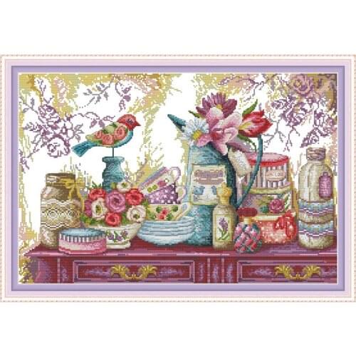 Everlasting Love Wedding Supplies 2 Chinese Cross Stitch Kits Ecological Cotton Printed 14CT DIY Christmas Decorations For Home