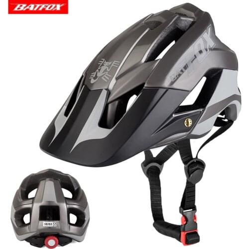 BATFOX Mountain bike helmet men Cycling Helmet MTB Outdoor Sport Bicycle Helmet Night Reflective Safty Helmets Casco Ciclismo