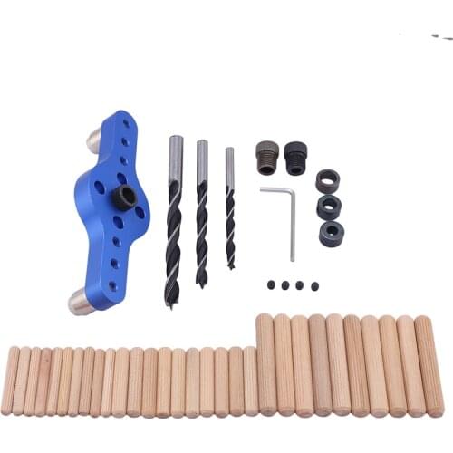 Alloy Vertical Pocket Hole Jig Woodworking Drilling Locator Wood Dowelling Self Centering Drill Guide Kit Hole Puncher