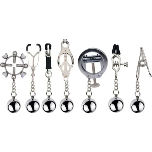 Nail board Nipple Clamps Sex Toys For Couples Metal spring Breast Clip With Weight Balls Breast Clitoris Clip BDSM Slave Games