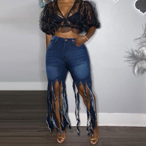 Women Vintage Button Jeans High Waist Elastic Hole Denim Scanties Fashion Streetwear Personality Wild Long Fringe Denim Shorts