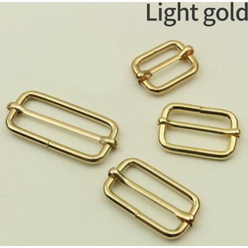 10pcs/pack Metal Plating Slides Tri-Glides Wire-Formed Roller Pin Buckles Strap Slider Adjuster Buckles Bags Shoe Accessories