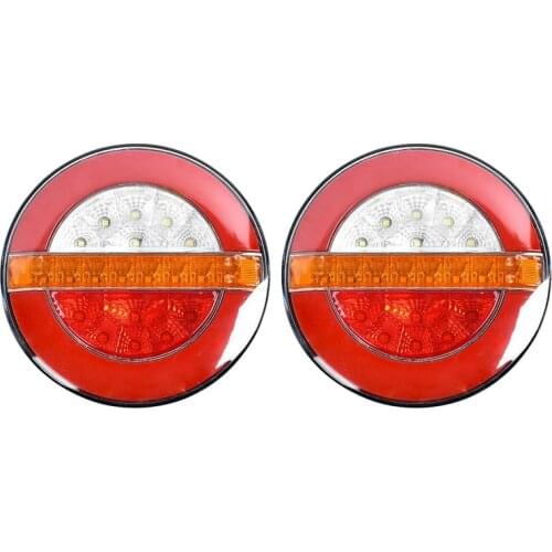 2Pcs 4Inch LED Trailer 24V Truck Tail Light Brake Light Car DRL Flow Turn Signal Lamp Strobe Light Warning Lights