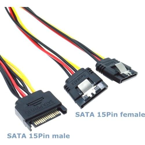 20cm 15Pin SATA Male to 2 Female With Shrapnel Computer Case Power Hard Disk One-to-two Splitter High-Quality Power Cord