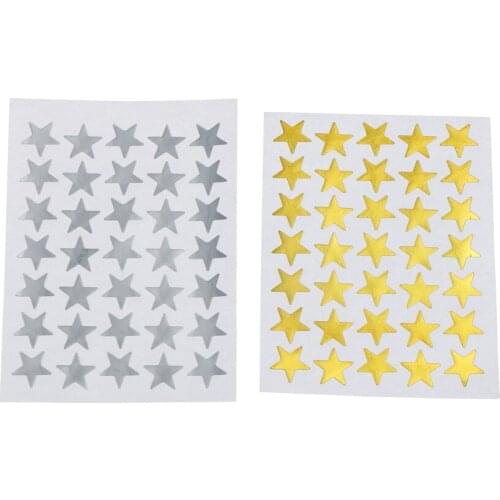 350pcs/10 sheets Lovely Star Sticker Teacher Label Reward For Children Kid Students Gift Gold Silver Bronze Stationery