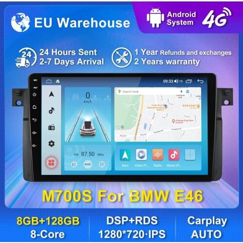 4G LTE 6GB+128GB Android Car Multimedia GPS Navigation Radio Video Stereo Player For BMW E46 M3 Coupe 318/320/325/330/335