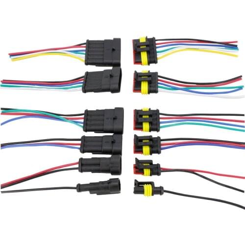 5 sets 10CM AMP 1.5 series 1/2/3/4/5/6P line connector harness male and female automotive waterproof plug harness assembly