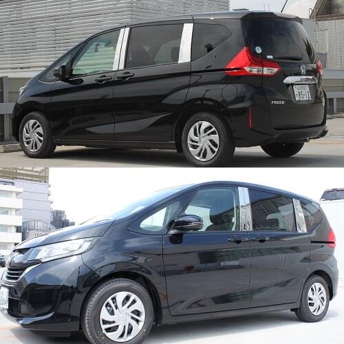 6PCS SUS304 Stainless Steel Window Pillar Garnish Molding Cover Trim Car Styling Sticker Accessories For Honda Freed 2ND 2016 on
