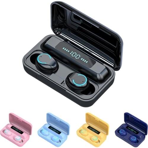 F9-9 TWS Wireless Bluetooth Earphone Touch control 9D Stereo Headset with mic Sport Earphones Waterproof Earbuds LED display