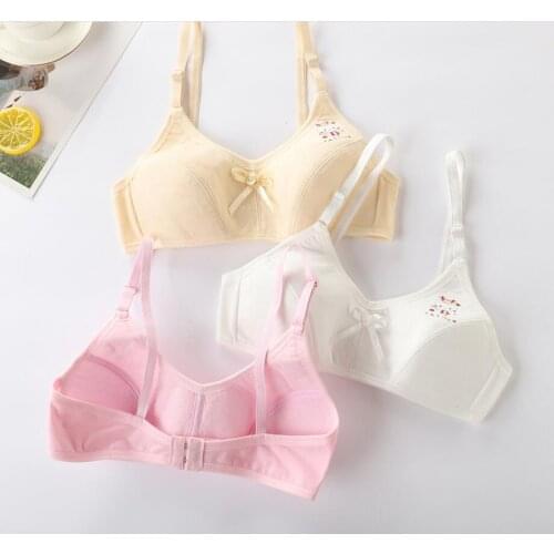 100 Pcs/Lot Girls Brassiere Underwear Cotton Kids Bra Rabbit Adolescente Girls Training Bras Breathable Teenage Girl Tops Crop