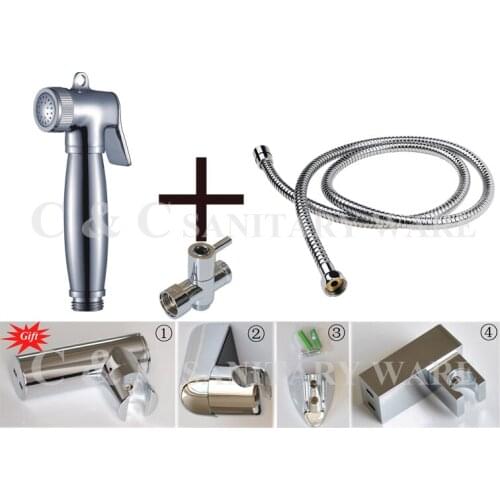 G1/2, G7/8, G3/4, M18X1.5L Optional Water Segregator Single Handle Brass Chrome Shattaf Portable Bidet A2010ST