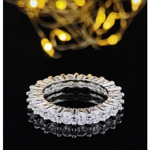 Solid real products real 925 sterling silver wedding band Ring eternity for women bridal bride Engagement jewelry persona R4620S