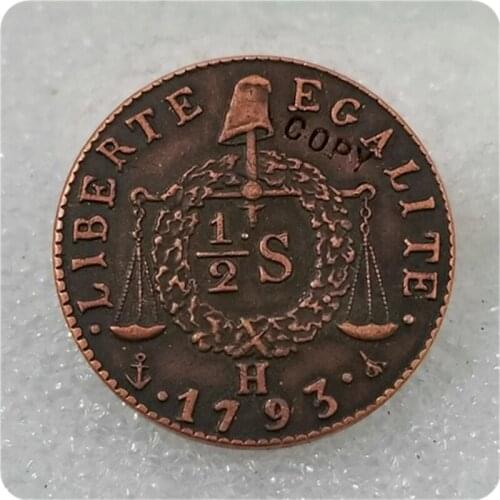 COPY REPLICA 1793 France 1/2 Sol Coin COPY