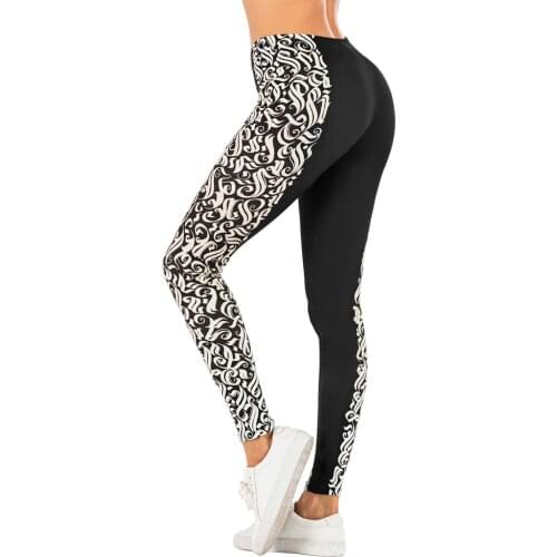 Fashion Woman Pants Sexy Women Legging Black Symbol Stitching Printing Fitness leggins Slim legins Soft and stretchy Leggings