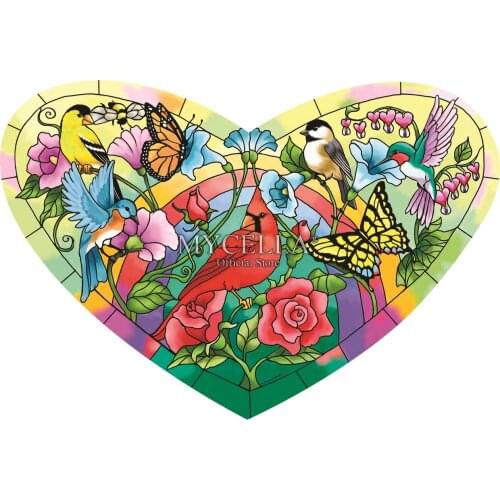 Cartoon 5d Diy Diamond Painting Heart of the Garden Birds Flowers Butterflies Cross Stitch Diamond Embroidery Mosaic Home Decor