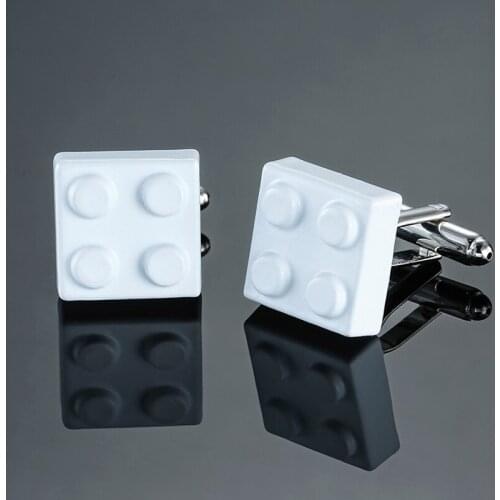 DY The new high-grade brand white square blocks Cufflinks fashion men French shirt Cufflinks free shipping