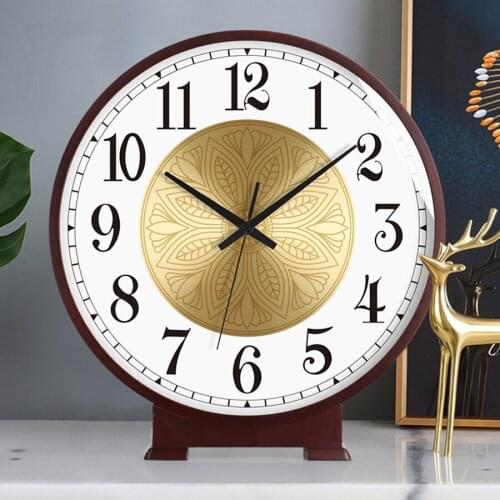 New Nordic Retro Wooden Table Clock Vintage Living Room Mute Wood Clocks Home Decoration Bedroom Desk Desktop Clock Desk Watch